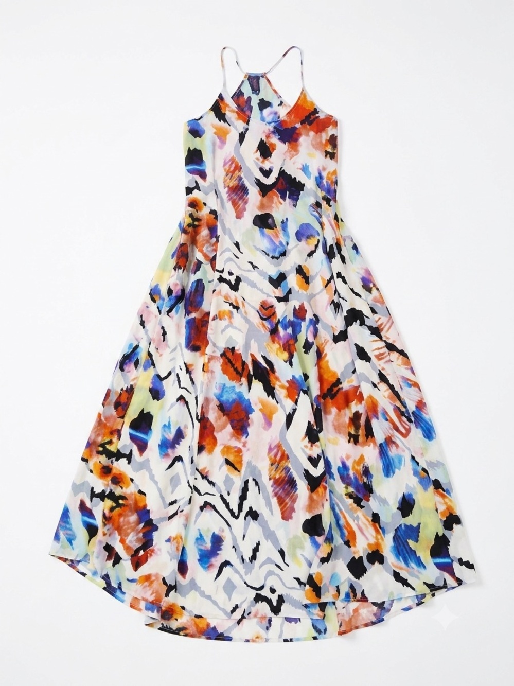 La Moda Clothing Maxi Dress Boho Resortwear V-Neck Pocket Dress Abstract